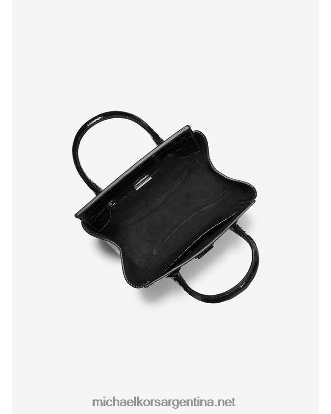 unisexo negro bolso satchel mini collection campbell de piel grabada de cocodrilo Michael Kors T46HB03795