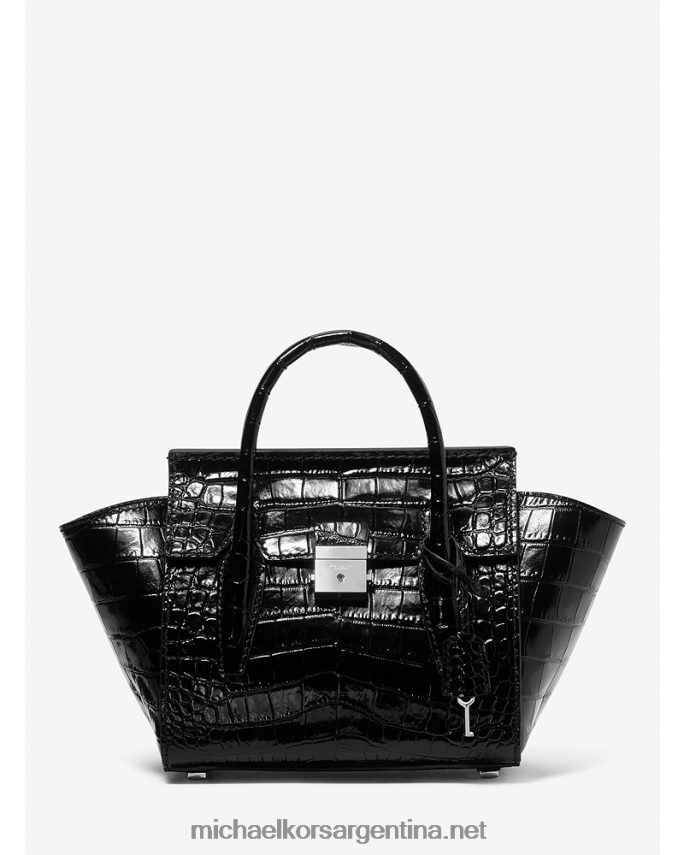 unisexo negro bolso satchel mini collection campbell de piel grabada de cocodrilo Michael Kors T46HB03795