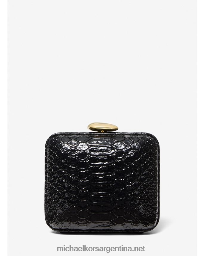 unisexo negro minaudiere colección tina mini pitón piel gofrada Michael Kors T46HB03779