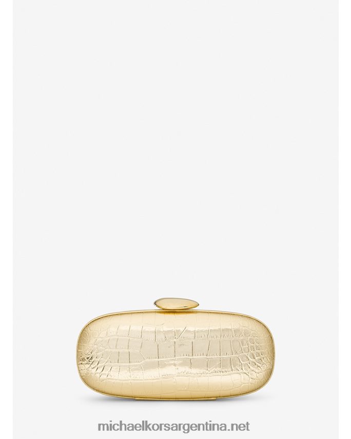 unisexo oro colección tina pequeño minaudiere de piel repujada de cocodrilo metalizado Michael Kors T46HB03777