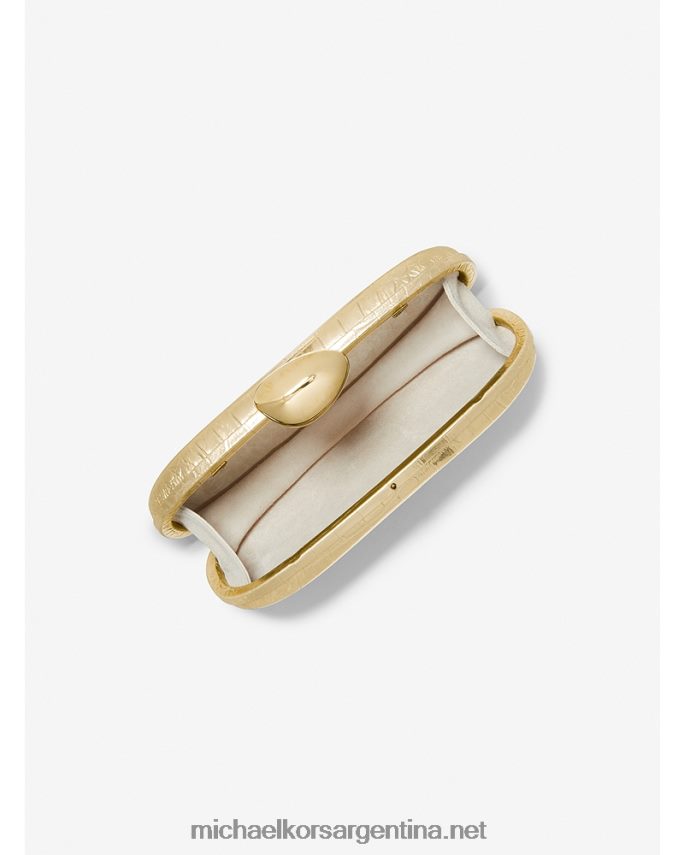 unisexo oro colección tina pequeño minaudiere de piel repujada de cocodrilo metalizado Michael Kors T46HB03777