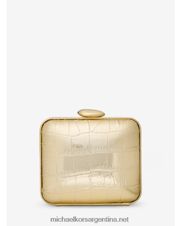 unisexo oro minaudiere colección tina mini piel repujada cocodrilo metalizado Michael Kors T46HB03781