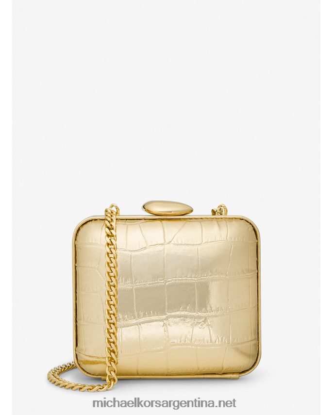 unisexo oro minaudiere colección tina mini piel repujada cocodrilo metalizado Michael Kors T46HB03781