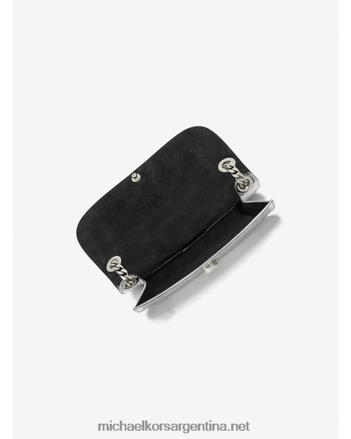 unisexo plata bolso sobre mini colección christie de piel repujada de pitón metalizado Michael Kors T46HB03801