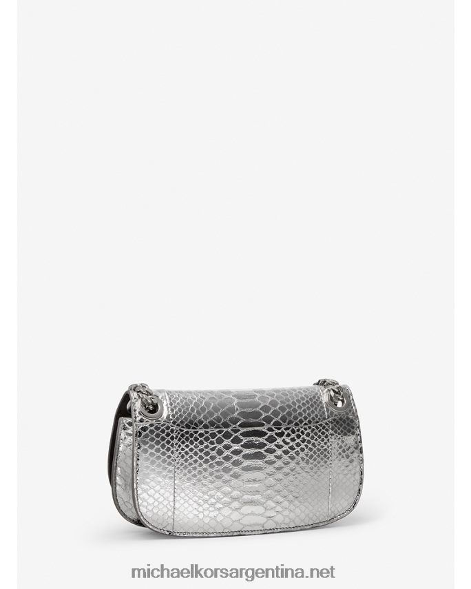 unisexo plata bolso sobre mini colección christie de piel repujada de pitón metalizado Michael Kors T46HB03801