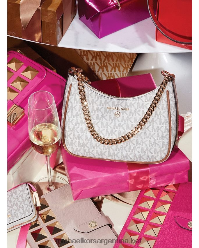 unisexo vainilla/bellota cartera pequeña con logo y piel Michael Kors T46HB03941