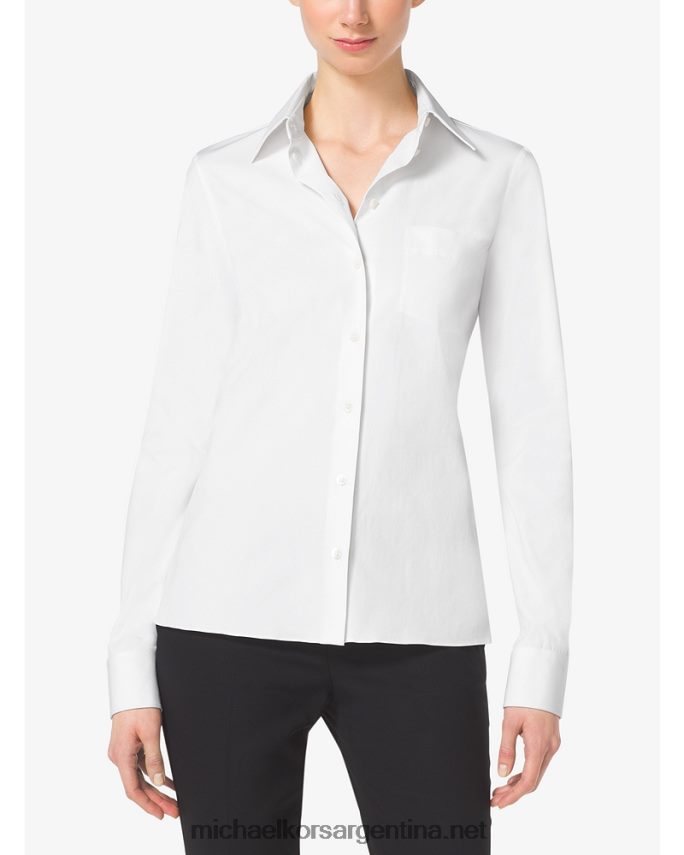unisexo Blanco óptico camisa con botones collection en popelina de algodón Michael Kors T46HB03726