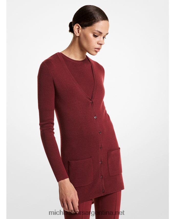 unisexo borgoña cárdigan de cachemira de la colección Bette Michael Kors T46HB03682