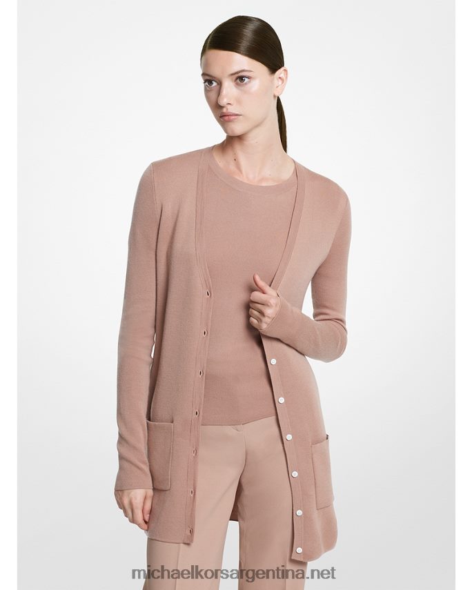 unisexo bronceado cárdigan de cachemira de la colección Bette Michael Kors T46HB03684
