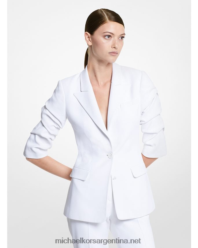 unisexo Blanco óptico blazer de manga aplastada de doble crepe sable de collection cate Michael Kors T46HB03430