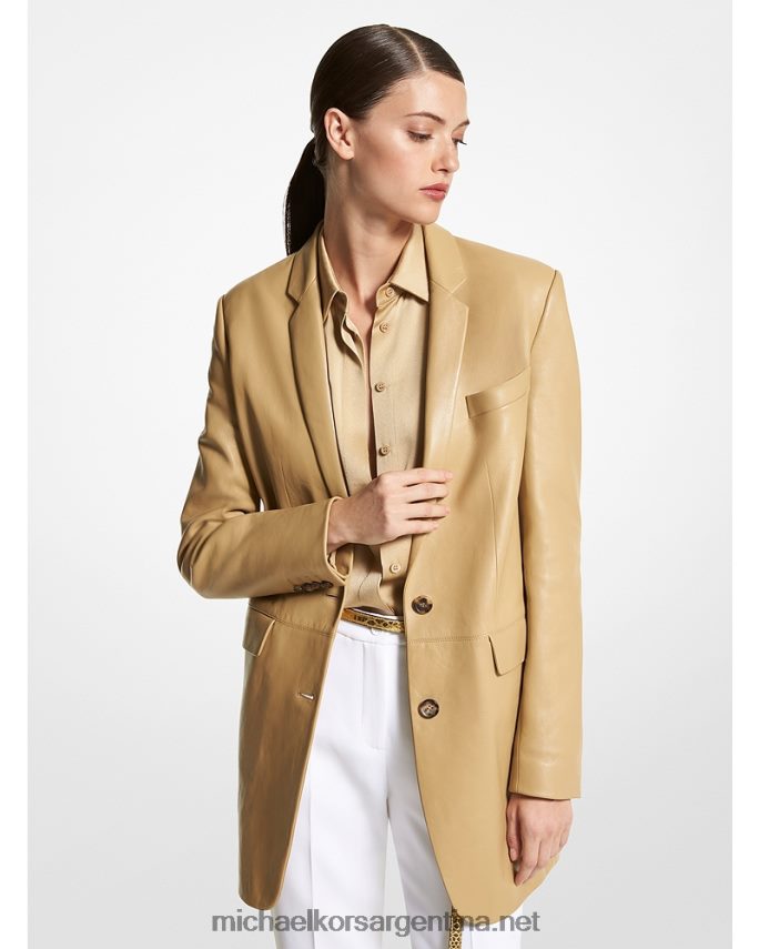 unisexo duna blazer boyfriend de piel con escote pronunciado de la colección Michael Kors T46HB03462