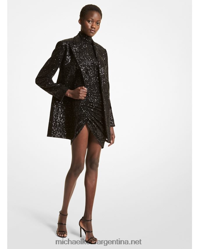 unisexo negro blazer boyfriend de crepé doble con lentejuelas collection Michael Kors T46HB03610