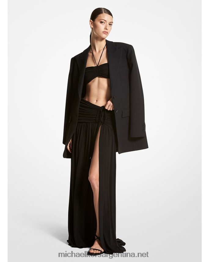 unisexo negro blazer boyfriend doble crepe sable colección Michael Kors T46HB03498