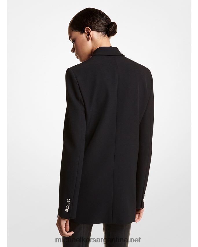 unisexo negro blazer con doble botonadura en gabardina de lana collection Michael Kors T46HB03601