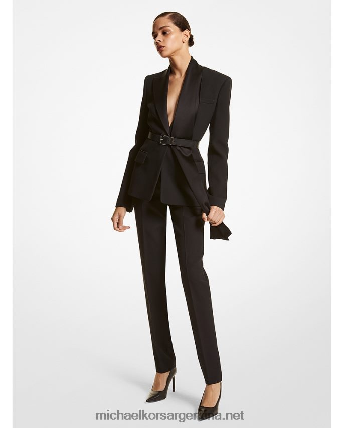 unisexo negro blazer de doble crepé con bufanda de marta cibelina collection Michael Kors T46HB03761