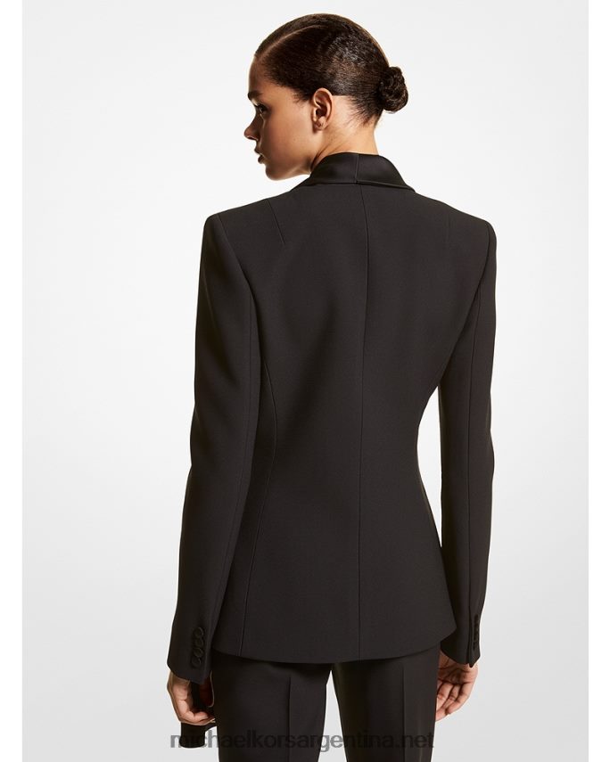 unisexo negro blazer de doble crepé con bufanda de marta cibelina collection Michael Kors T46HB03761