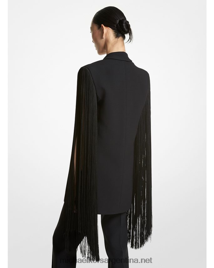 unisexo negro blazer doble crepe sable con flecos collection Michael Kors T46HB03402