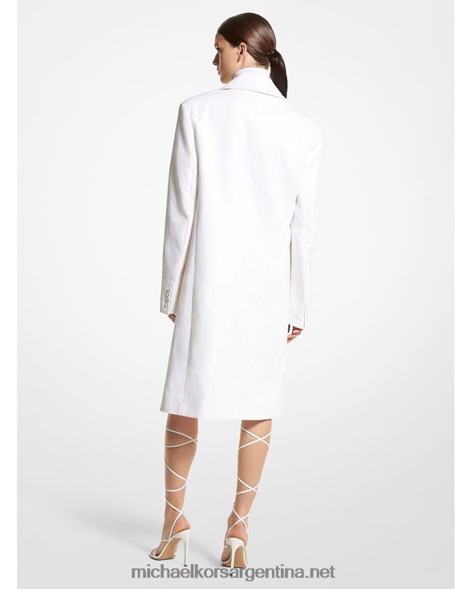 unisexo Blanco óptico abrigo chesterfield de mezcla de algodón y lino de la colección Michael Kors T46HB03443