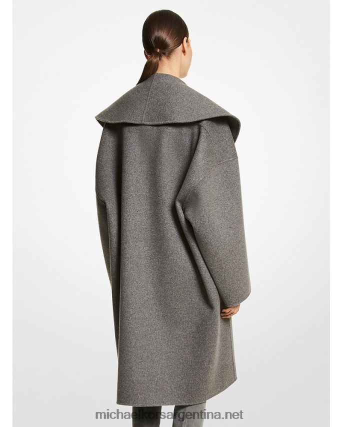 unisexo banquero gris abrigo de embrague melton de lana melange de doble cara de la colección Michael Kors T46HB03764