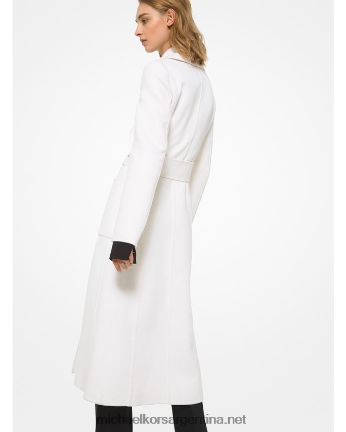 unisexo blanco abrigo con cinturón en mezcla de cashgora de la colección Michael Kors T46HB03733