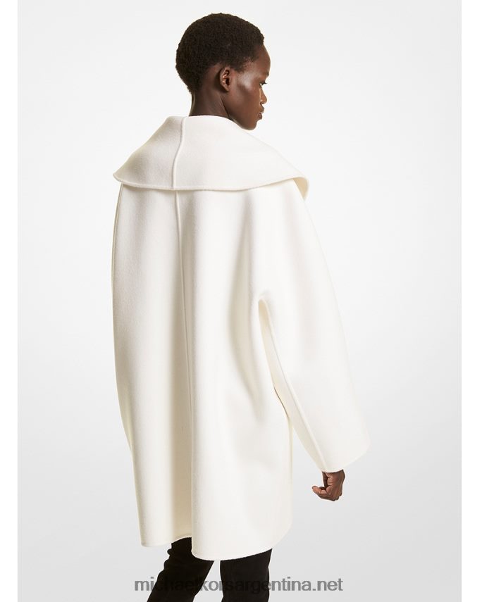 unisexo blanco abrigo de embrague melton de lana de doble cara de la colección Michael Kors T46HB03635