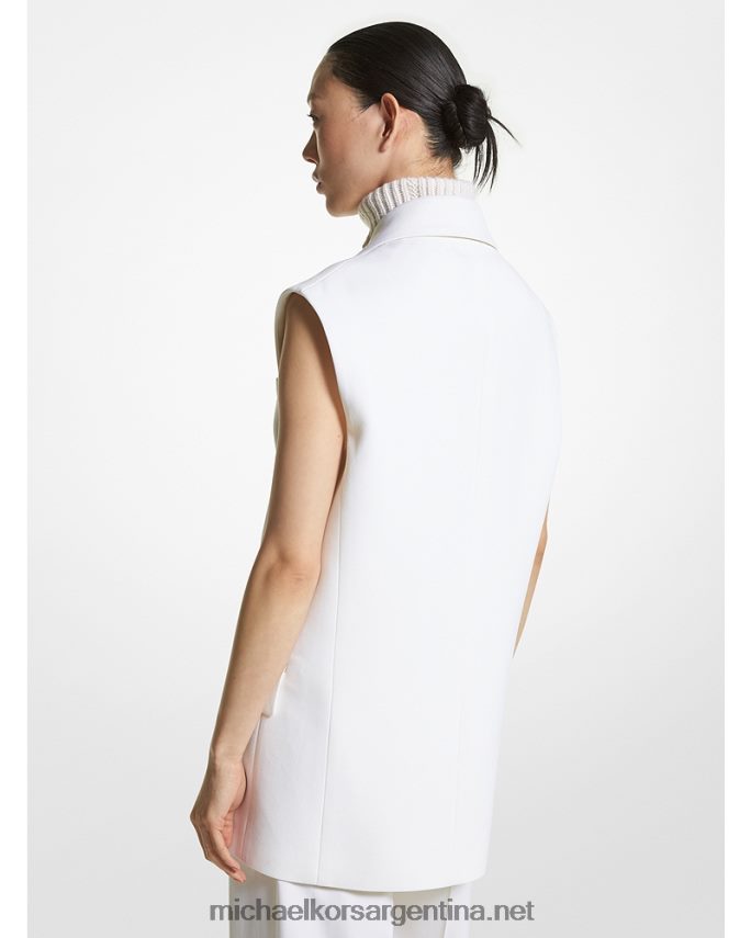 unisexo blanco colección chaqueta sin mangas de gabardina de lana Michael Kors T46HB03446