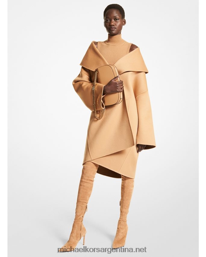 unisexo camello abrigo de embrague melton de lana de doble cara de la colección Michael Kors T46HB03598