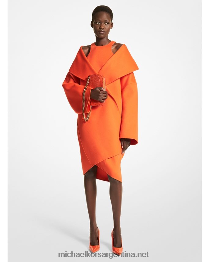 unisexo naranja abrigo de embrague melton de lana de doble cara de la colección Michael Kors T46HB03597