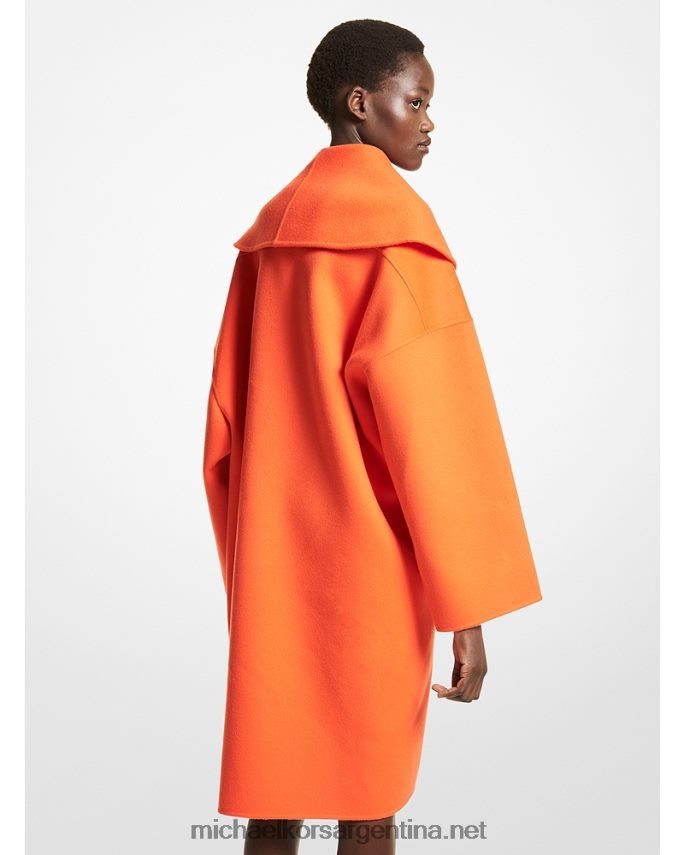 unisexo naranja abrigo de embrague melton de lana de doble cara de la colección Michael Kors T46HB03597