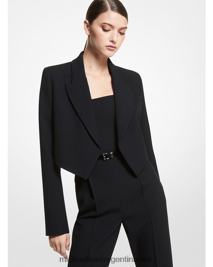 unisexo negro chaqueta bolero de doble crepé de sable de la colección Michael Kors T46HB03739