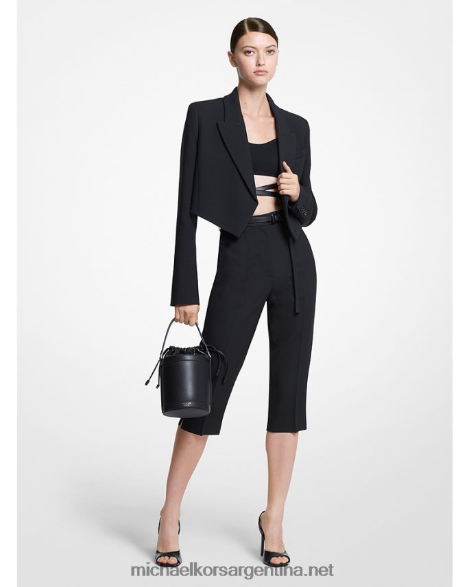 unisexo negro chaqueta bolero de doble crepé de sable de la colección Michael Kors T46HB03739