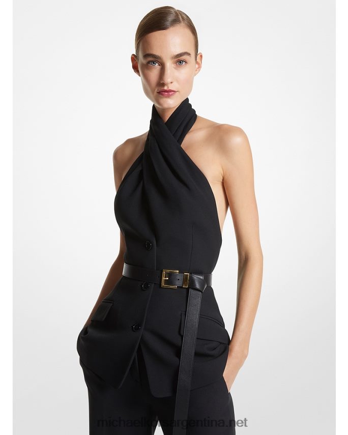 unisexo negro chaqueta halter de crepé doble de la colección Michael Kors T46HB03412