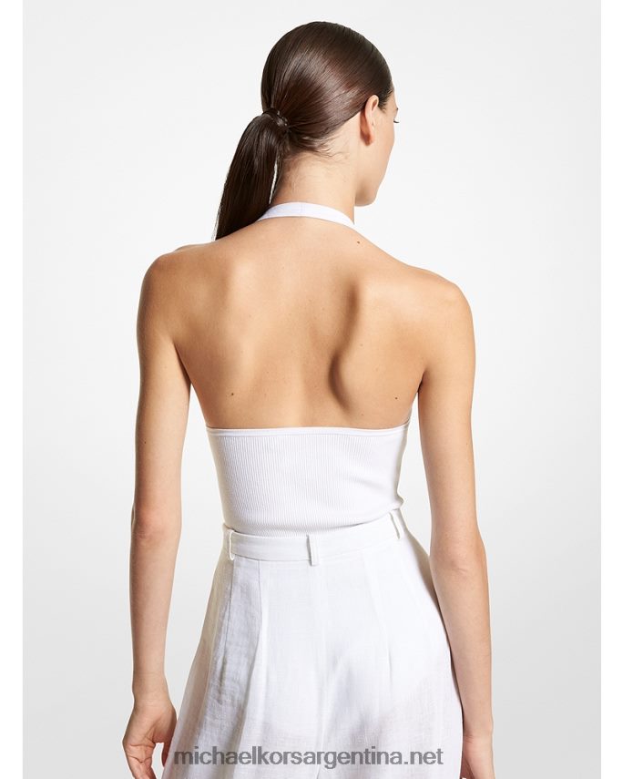 unisexo Blanco óptico body halter de viscosa elástica de canalé collection Michael Kors T46HB03442