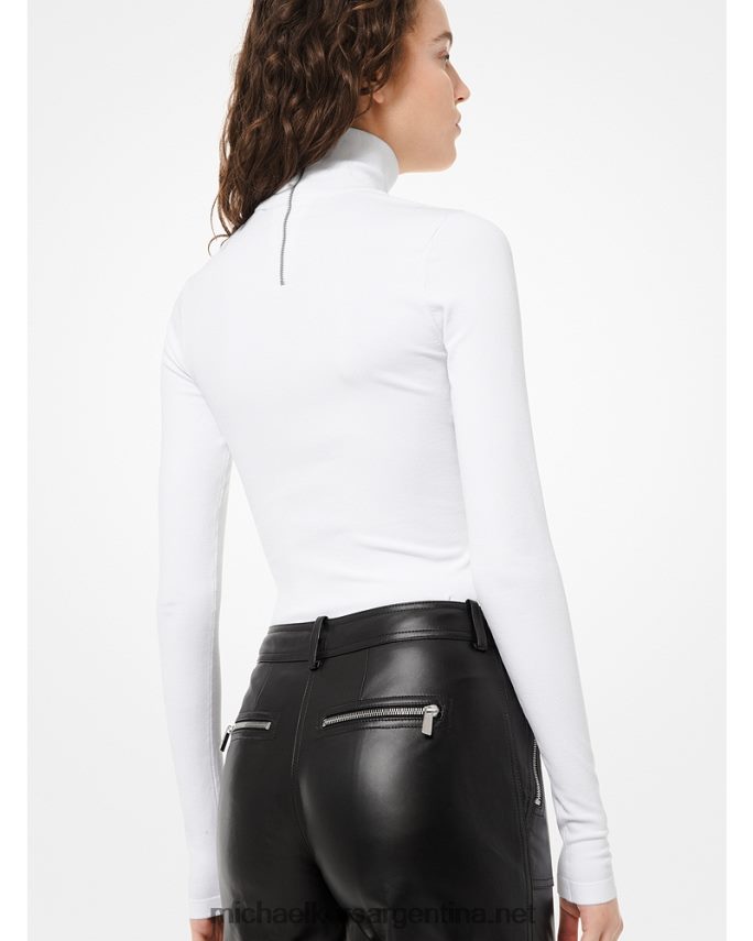 unisexo blanco body de cuello alto de viscosa elástica Collection Michael Kors T46HB03687