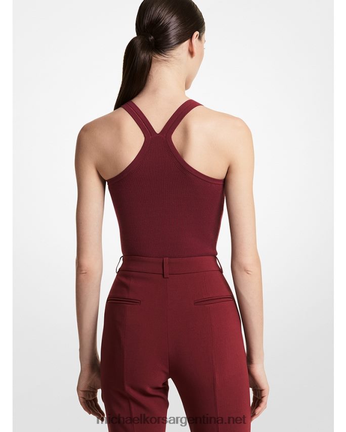 unisexo borgoña body con espalda nadadora de viscosa elástica de canalé Michael Kors T46HB03574