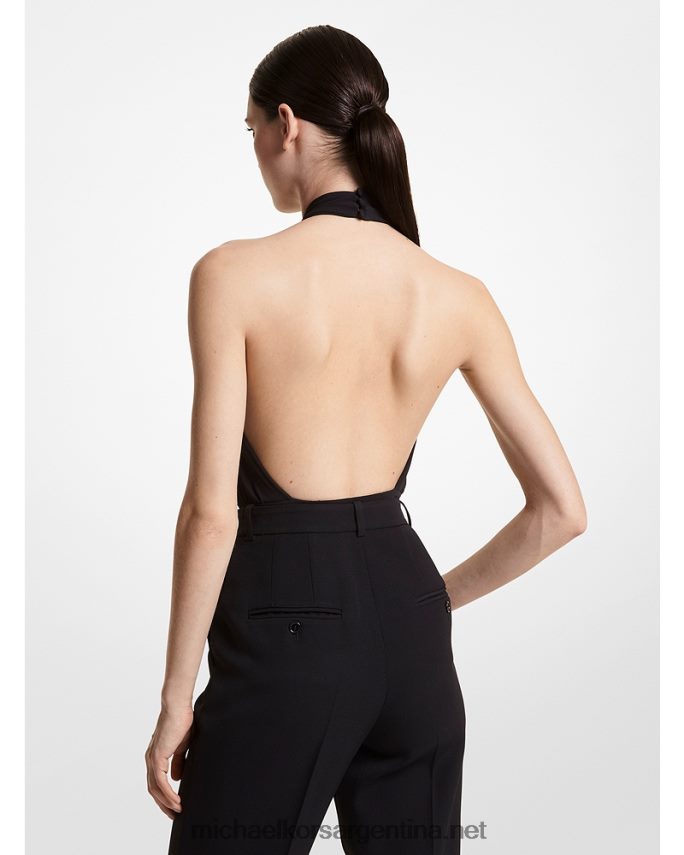 unisexo negro Body con cuello halter cruzado en jersey elástico mate de Collection Michael Kors T46HB03605