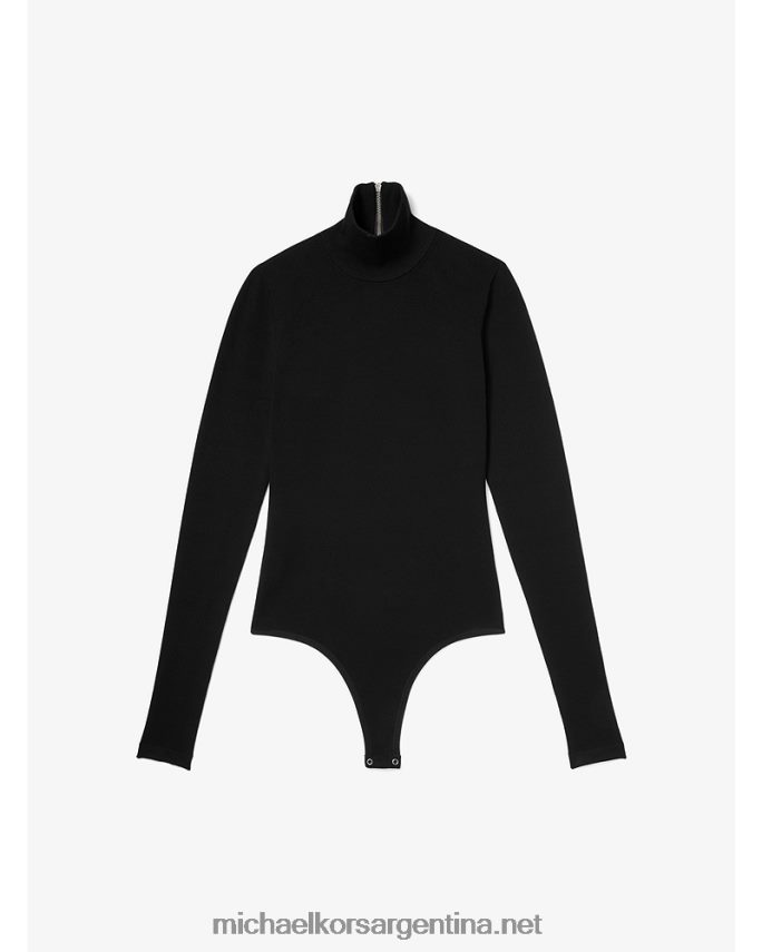 unisexo negro body de cuello alto de viscosa elástica Collection Michael Kors T46HB03689