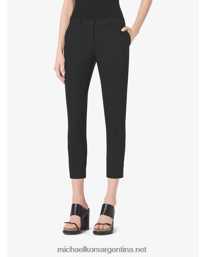 unisexo negro Pantalón collection de gabardina de lana stretch Michael Kors T46HB03697