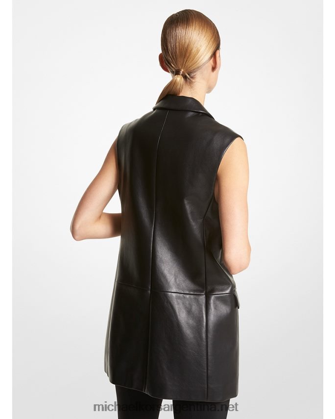 unisexo negro chaleco de piel colección plunge Michael Kors T46HB03410