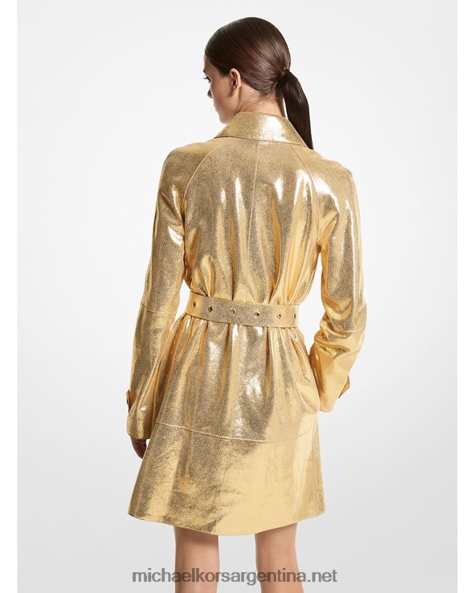 unisexo oro colección ante metalizado con cinturón balmacaan Michael Kors T46HB03461