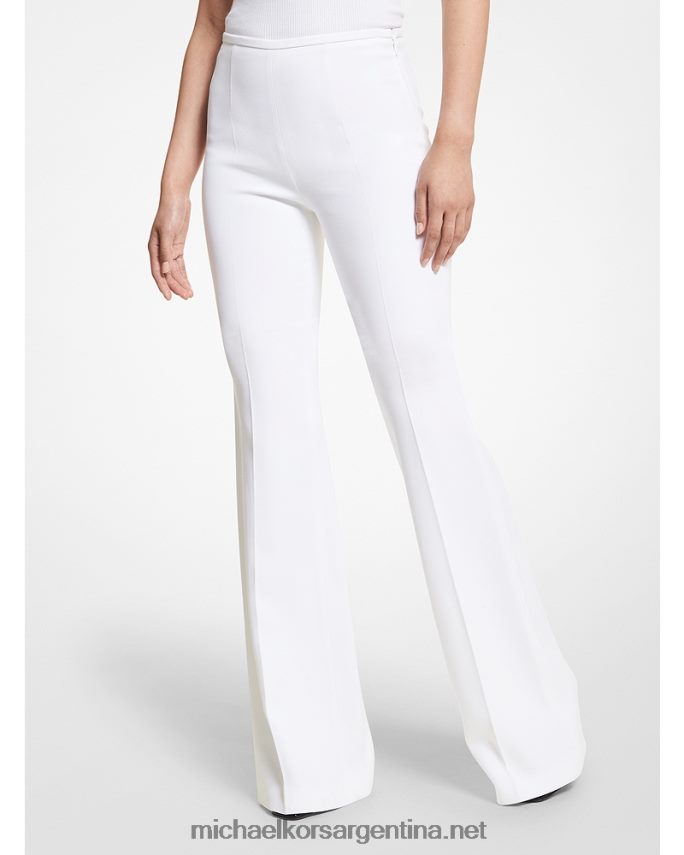 unisexo Blanco óptico Pantalones acampanados de doble crepe sable brooke de la colección Michael Kors T46HB03656