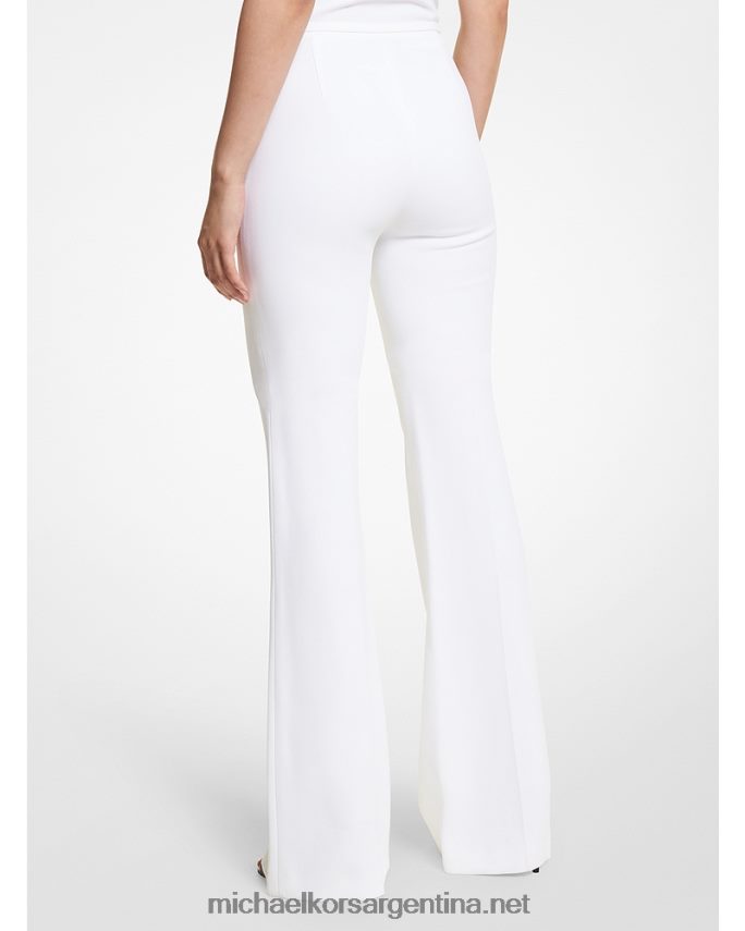 unisexo Blanco óptico Pantalones acampanados de doble crepe sable brooke de la colección Michael Kors T46HB03656
