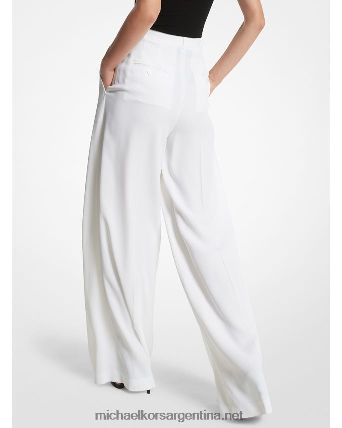 unisexo Blanco óptico pantalones anchos de crepe doble colección Michael Kors T46HB03432