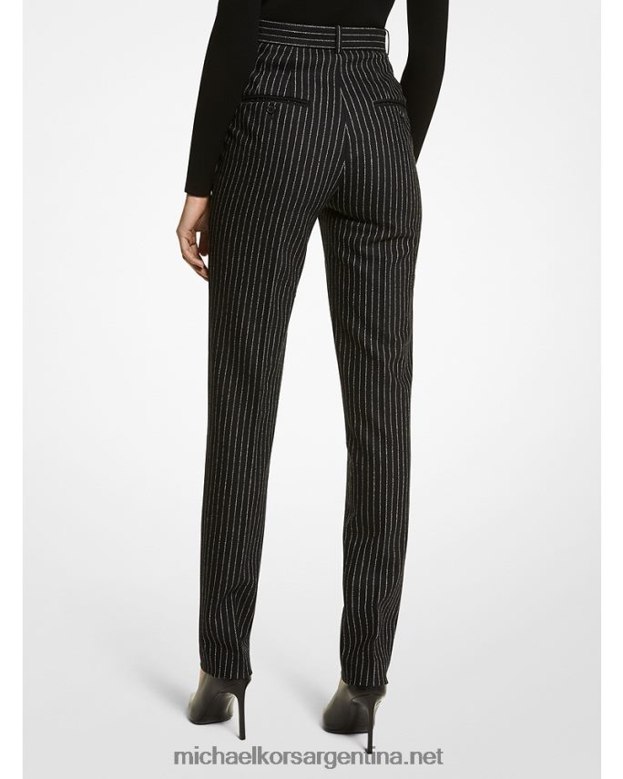 unisexo blanco negro pantalones de franela elástica con rayas finas de collection carolyn Michael Kors T46HB03596