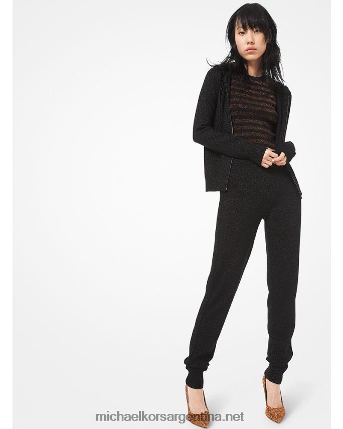 unisexo negro Joggers Collection de viscosa elástica metalizada Michael Kors T46HB03706