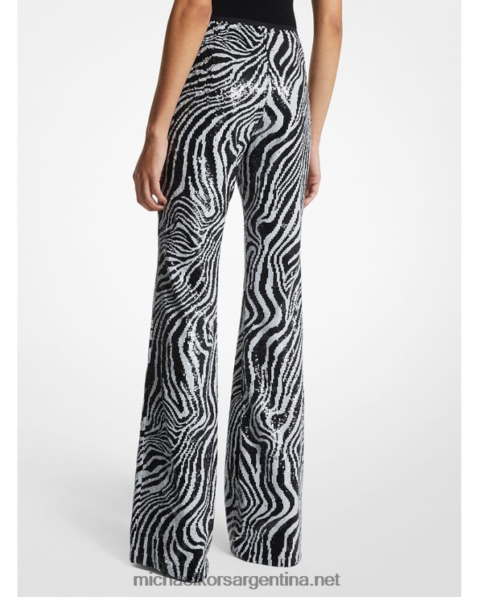 unisexo negro/blanco óptico pantalones de tul con lentejuelas de cebra de la colección Michael Kors T46HB03582