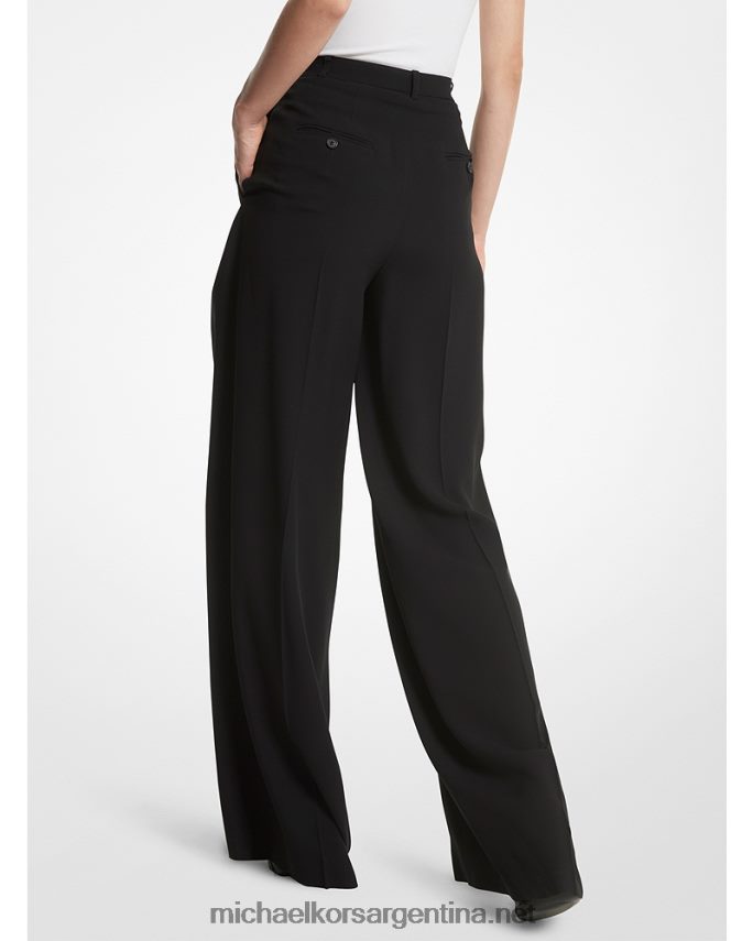 unisexo negro pantalones anchos de crepe doble colección Michael Kors T46HB03404