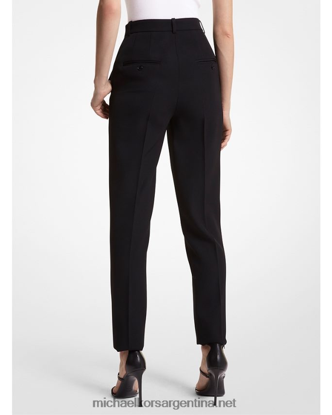 unisexo negro pantalones de talle alto de gabardina de lana colección samantha Michael Kors T46HB03602