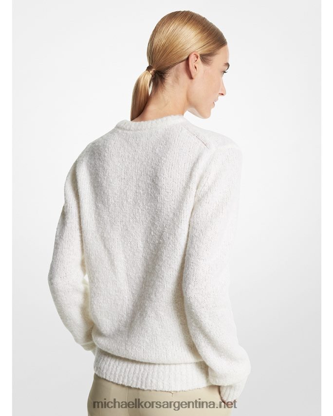 unisexo Blanco óptico jersey bouclé cachemira colección Michael Kors T46HB03523