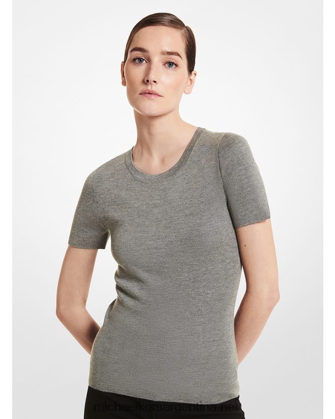 unisexo banquero gris jersey de manga corta de cashmere de la colección Michael Kors T46HB03728